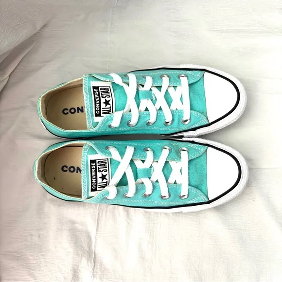 Converse All ⭐️ Star Unisex W6/M4 Chuck Taylor Aqua Canvas Low Top Sneakers - Picture 9 of 14